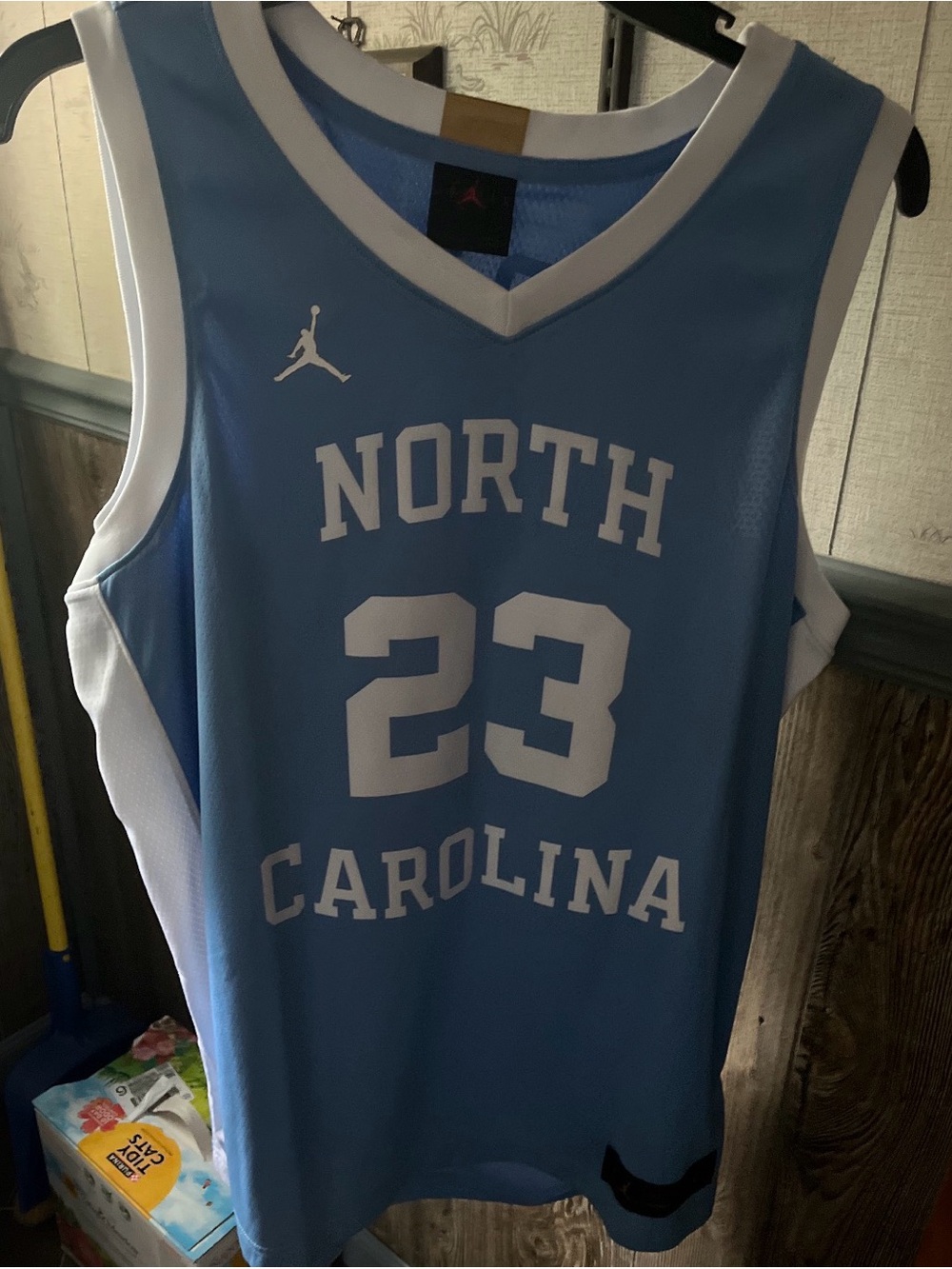 Jordan North Carolina #23 Sky Blue and White Basketball Jersey